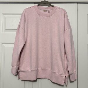 Zella Soft & Cozy Crew Sweatshirt in Heathered Pink Size XXL GUC